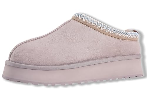 Platform Slippers Mini Boots for Women Fleece Lined Booties Anti-Slip Snow Slippers for Women Outdoor