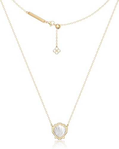 AICase 18K Gold Plated Pendant Necklace for Women,Shell Ivory Mother Of Pearl Fashion Dainty Jewelry,Anniversary Birthday Gifts for Women/MoM/Sister/Friends/Her/Wife/Grandma/Coworker