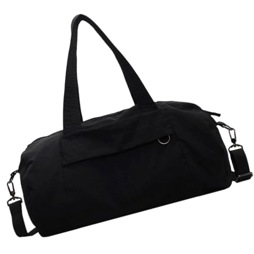 Sac à bandoulière de voyage en nylon noir avec plusieurs compartiments pour femme