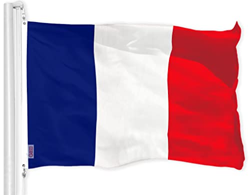 G128 France French Flag | 3X5 Ft | Liteweave Pro Series Printed 150D Polyester | Country Flag, Indoor/Outdoor, Vibrant Colors, Brass Grommets, Thicker And More Durable Than 100D 75D Polyester #TOP26