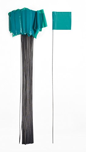 Mutual Industries Wire Marking Flags, 2.5"x 3.5"x 30", Green (Pack of 1000)