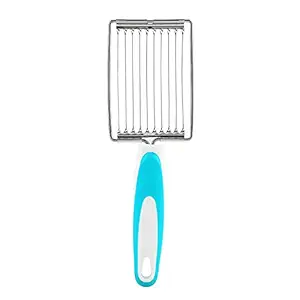 Luncheon Meat Cutter, Cheese & Potato Slicer, Stainless Cutter with Handle for Egg Ham Fruit Tomato, Cutting Evenly Thick , Food Cutting Tool for Kitchen (Blue)