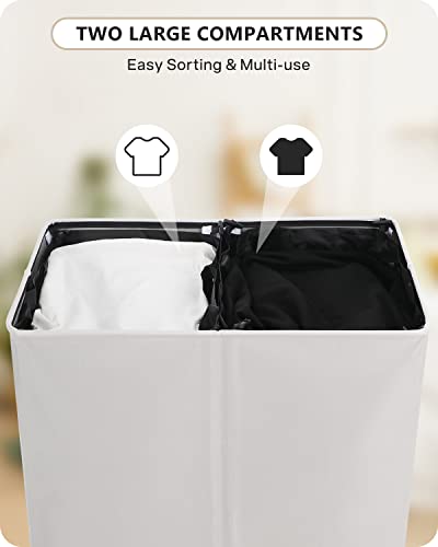 Soledi Double Laundry Hamper With Lid And Removable Laundry Bags - 145L Large Hamper For Laundry - Laundry Basket 2 Sections - Collapsible Laundry Baskets For Bedroom, Laundry Room, Bathroom, College #TOP7