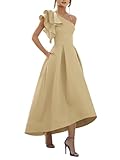 One Shoulder Ankle Length Bride Dresses Wedding with Bowknot A Line Satin Vestidos de Novia 2025 Champagne 8