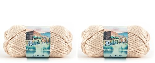 Image of Lion Brand Hometown Yarn 2-Pack, Bulky Yarn for Knitting and Crocheting, Los Angeles Tan
