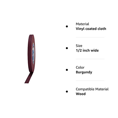 Pro Gaff/Gaffers Tape .5, 1, 2, 3, 4 Inch Widths X Variable Lengths, 1/2 Inch, Burgundy #TOP4