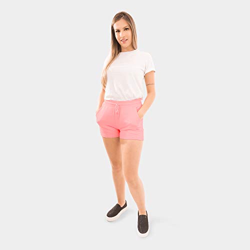 Kit c/ 2 Shorts Dooker Lisboa - Feminino (G, Salmão - Rosa Neon)