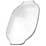 Ipetboom Plato de Cerámica para Pescado Resistente Alta Temperatura Antiarañazos Horno Microondas Congelador y Lavavajillas Diseño Práctico y Elegante para Hogar y Restaurante