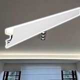 Cornice per soffitto, Canale LED in Alluminio Impermeabile per Bagno, Cucina, Bar e caffè - 4 m/13,1 Piedi, Montaggio a Superficie, Canale Luminoso (Bianco) - Striscia LED Non Inclusa