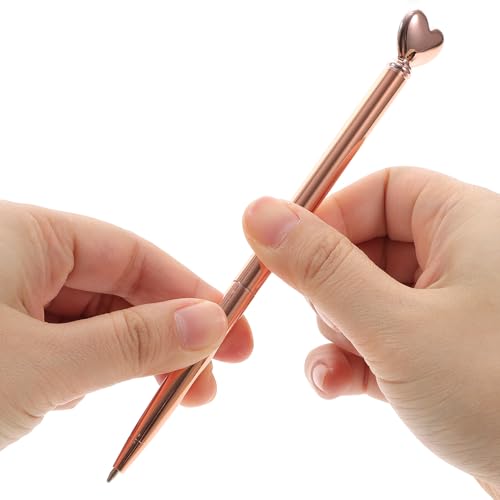 Bolígrafo ergonómico para escribir sin fatiga, set Healvian metálico de 12 unidades rosa dorado 7