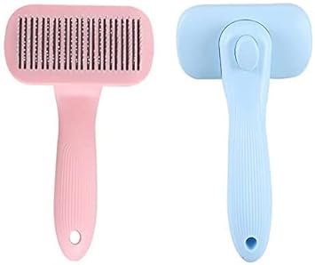 Fariox 1 PCS Steel Wire Needle Retractable Brush, Self-Cleaning Slicker Brush,for Pet Grooming, Easy to Clean Dog Cat Pet Pet Supplies Accessories Non-Slip
