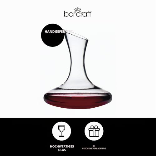 BarCraft Luxus Wein Dekanter Set in Geschenkbox, Glas, Transparent, 1,5 Liter, 12 x 17 x 22 cm – Ansicht 2