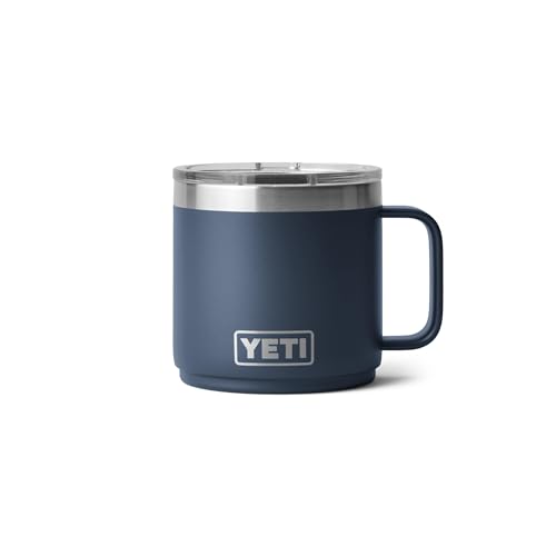 YETI Rambler - Taza apilable de 414 ml, aislada al vacio, de acero inoxidable, con tapa MagSlider, color azul marino