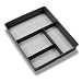 madesmart Basic Gadget Tray Organizer - Granite | BASIC COLLECTION | 4-Compartments | Multi-Purpose Storage | Soft-grip lining and Non-slip Rubber Feet | Easy to Clean | Durable | BPA-Free