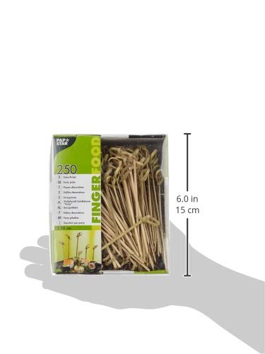 MAEXUS Lot de 100 brochettes à cocktail, 12 cm, en bois, antipasti, réutilisables, en bambou, pour brochettes à cocktail décoratives - Doré