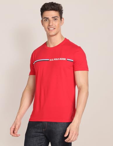 Image of U.S. Polo ASSN. Knitted Cotton T-Shirts for Men - 100% Cotton, Breathable & Comfortable, Half Sleeves Mens Casual T Shirts