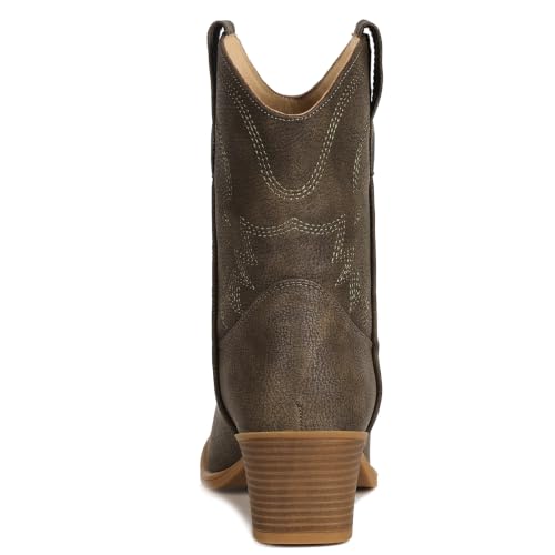 Image of IXU Cowboy Boots for Women Ankle Cowgirl Wide Western Short Booties