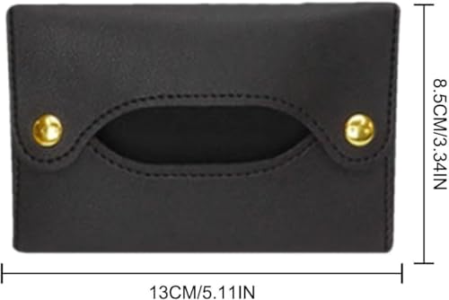 Schwarzer Taschentuchhalter – Taschentuchhalter | Reisetasche für Taschentücher | Papierhandtuch | Taschentuchbeutelhalter | Papierhandtuchtasche aus PU-Leder | Box | Aufbewahrungstasche Halter und