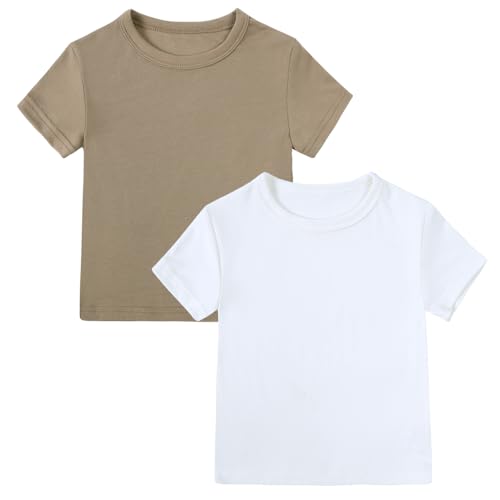 Image of Kids Tales Little Boys Girls Solid Color Short Sleeve Pullover T-Shirt