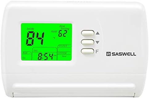 Single Stage 5-2 Programmable Thermostat,24 Volt or Millivolt System,1 Heat 1 Cool,Saswell SAS900STK-2