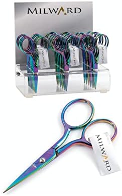 Milward Multi-Colour Rainbow Embroidery Scissors - 3.5"/9cm - Sharp Point