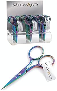 Milward Multi-Colour Rainbow Embroidery Scissors - 3.5"/9cm - Sharp Point