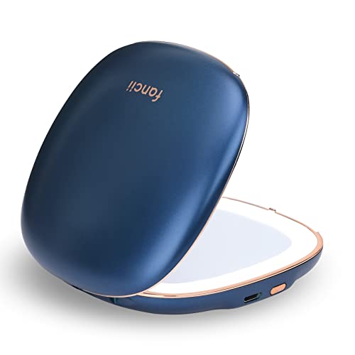 Fancii Compact Makeup Mirror with Natural LED Lights, 1x/ 10x Magnifying Rechargeable