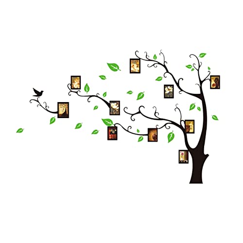 Image of Art Street Wall Stickers for Home Decor Tree Photo Collage Theme Wall Decal Vinyl Stickers for Living Room and Wall Decoration (44 x 70 Inchs, Multi)