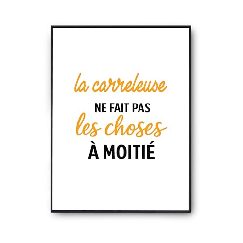 Affiche la carreleuse Otshirt pour décorer votre atelier ou salon avec humour