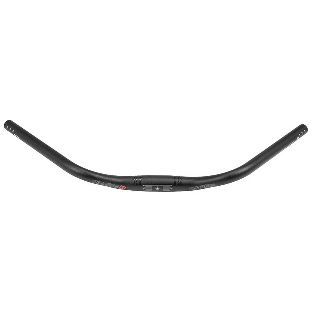 ERGOTEC handlebar Trekking i 31.8, GW620, GL180, GH35, 47° AL2014 T6, DB:1.7-2.4-1.7 black sand.