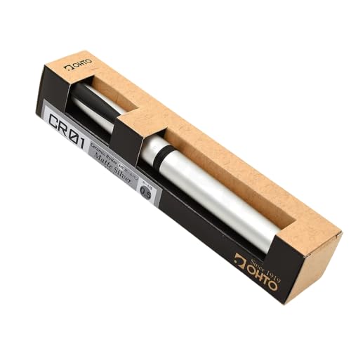 Image of OHTO CR01 Ceramic Rollerball Pen 0.7 mm | Blue Ink Medium Tip Writing Pen | Matte Silver Body | Smooth Japanese Roller Pen for Office, Journaling, Study | Made in Japan