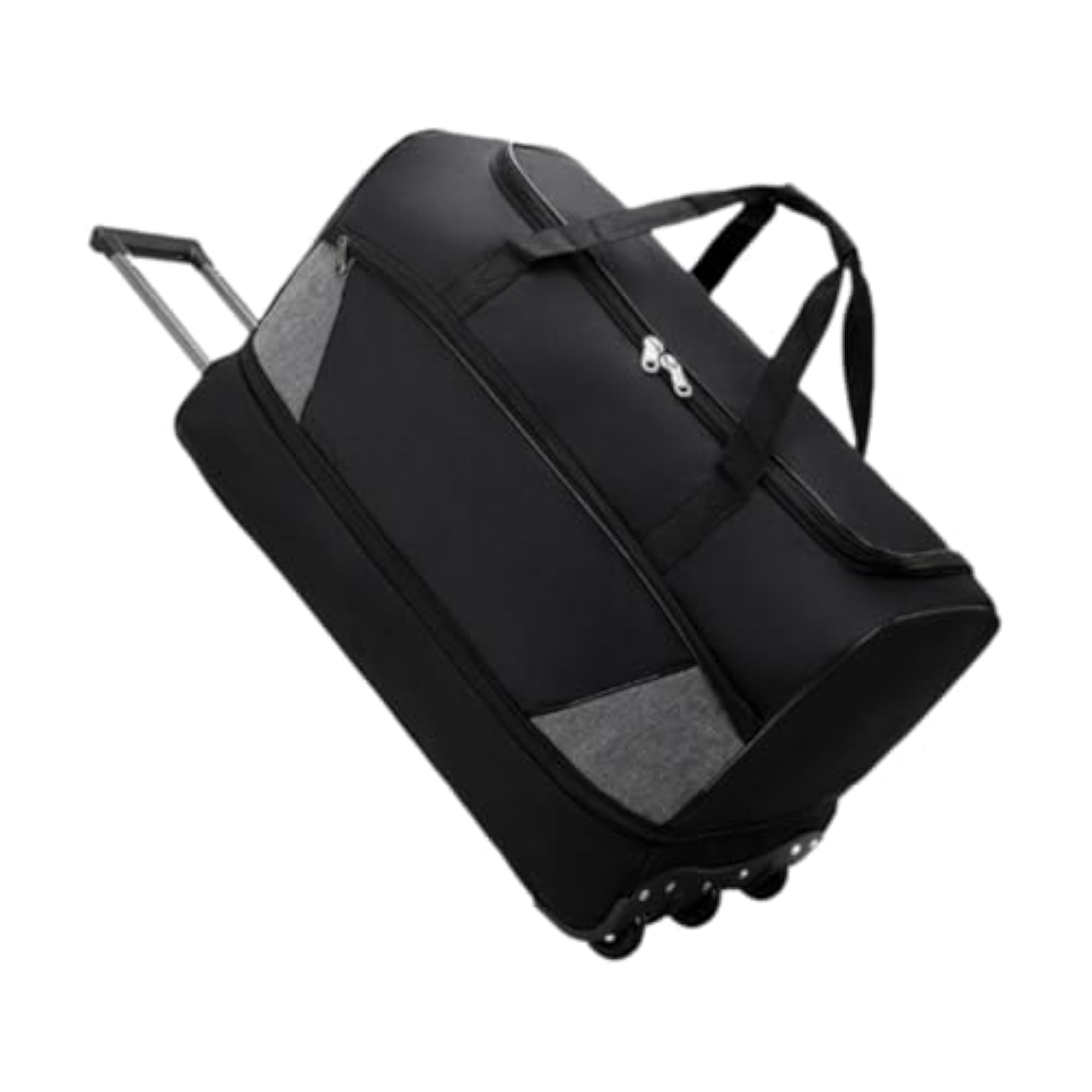 Wheeled Duffel Bag Handbag for Picnic, Large Capacity, Black