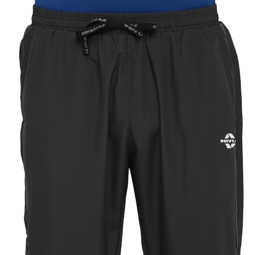 Image of Nivia Men Striped Pants /Running & Sports Trackpants /Polyester Fabric Pants with Elastic Closure