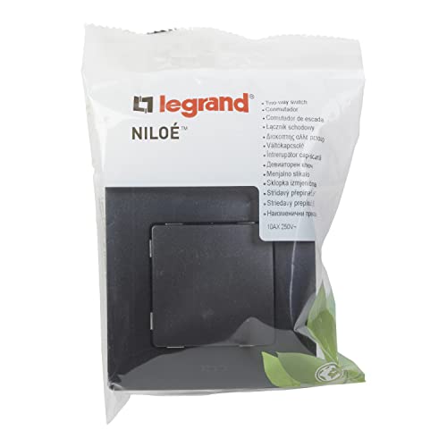 legrand 396494 commutateur 10a de la gamme niloé monoblock, mécanisme complet, noir