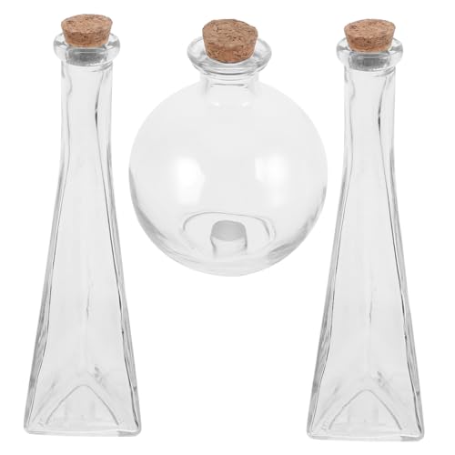 Bouteilles verre transparent avec bouchon liège de mariage - 2