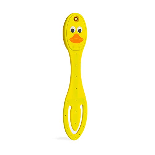 Image of Gifts for Readers & Writers Book Light, Clip On Reading Light for Bed, 2in1 Flexilight & Bookmark, Small & Lightweight with a Soft Glow, 2 Batteries Included, Duck