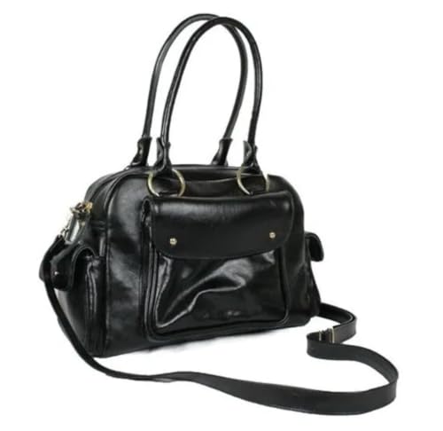 BOLSA FEMININA EM COURO BOVINO LEGÍTIMO TRANSVERSAL 010 (preta)