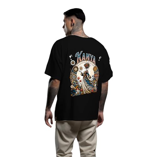 Image of Men's Zodiac Sign Printed Oversized Cotton T-Shirt