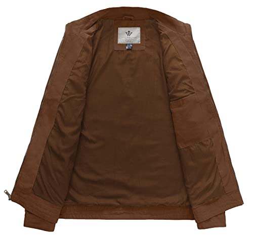 WenVen Men's Spring Canvas Military Style Jacket Casual Lightweight Cotton Coat3