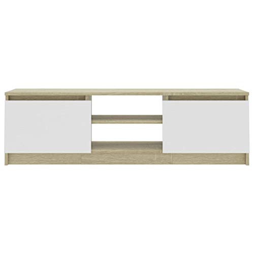 FAMIROSA Mobile TV Bianco e Rovere Sonoma