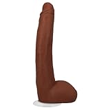 Doc Johnson Signature Series - Alex Jones - 11 Inch Realistic ULTRASKYN Dildo with Removeable Vac-U-Lock Suction Cup - F-Machine & Harness Compatible - for Adults Only, Caramel