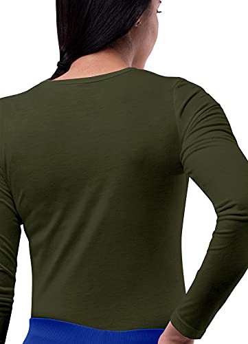 Sivvan Scrubs For Women - Long Sleeve Comfort Underscrub Tee - S8500 - Olive - L #TOP1