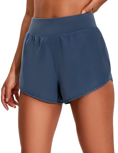 EZRUN Women's 3" High Waisted Athletic Shorts for Running Indigo XXS