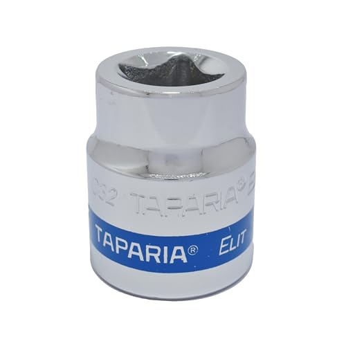 Image of TAPARIA Socket made of Chrome Vanadium Steel 6 Point Deep /Long Socket (Silver), C32 of 3 /4 inch (19mm) Square drive size, Suitable for Automobile, Industrial, Fabrication, Professional & Home Use