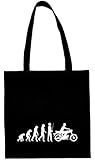 40° waschbar Textildruck Universum Baumwolltasche Moped Evolution Stoff Jütebeutel (Schwarz)