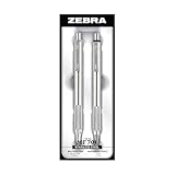 Zebra Pen M/F 701 Stainless Steel Mechanical Pencil and Ballpoint Pen Set, Fine Point, HB Lead and Black Ink, Ideal for Tactical Use, 2-Pack Gift Set (10519)