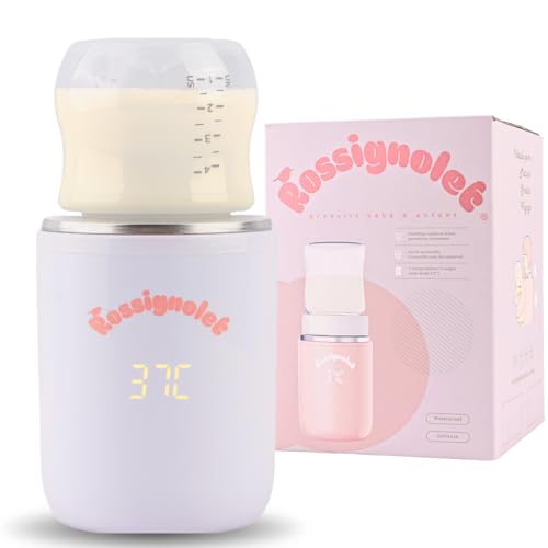 Rossignolet® Chauffe Biberon Nomade portrable Lait Maternel | Sans fil rechargeable | Chauffe Rapide | Compacte et léger | Compatible avec Philips Avent/MAM/Suavinex | Voyage, Voiture...