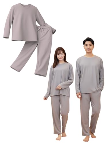[my makura] リカバリーウェア オールシーズン 上下セット 男女兼用 一般医療機器 長袖 パジャマ 眠りの専門店マイまくら (M, グレー)の画像
