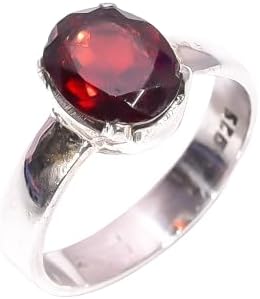 Gems And Jewelry Red Garnet Gemstone Ring 925 Sterling Silver Statement Ring For Women Rings Gemstone Christmas Promise Ring