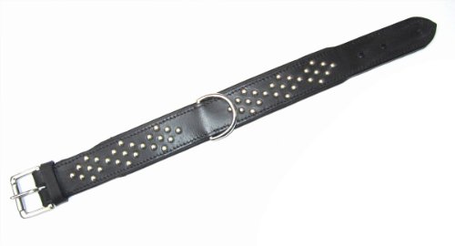 Heim 3886608 Halsband mit Zierbeschlag, 35 mm breit, 60 cm lang, schwarz
